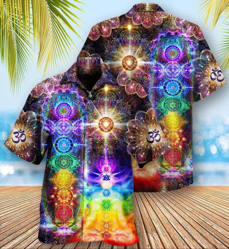 Yoga Aloha Hawaiian Shirt, Yoga Mind And Soul In A Harmony Chakra Hawaiian Shirt For Summer - Perfect Gift For Men, Women, Yoga Lover, Friend, Family