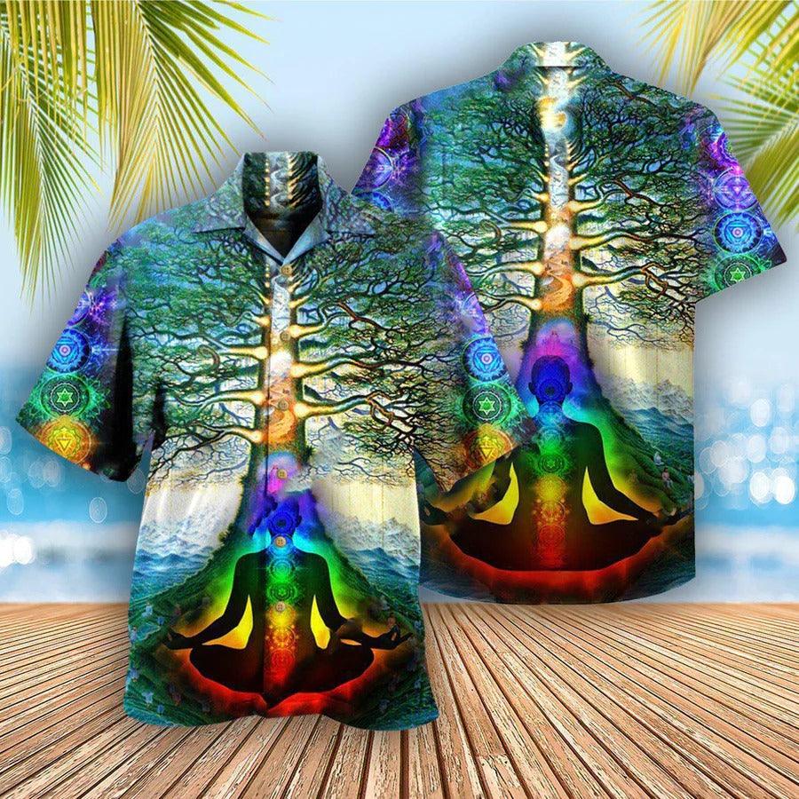 Yoga Aloha Hawaiian Shirt, Yoga Peace Comes From Inside Tree Hawaiian Shirt For Summer, Yoga Aloha Shirt - Perfect Gift For Men, Women, Yoga Lover