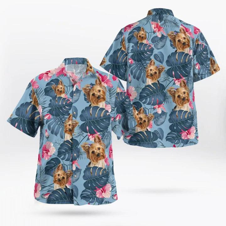 Yorkshire Aloha Hawaiian Shirt, Yorkie Tropical Floral Pattern Aloha Shirt For Summer, Yorkie Hawaiian Shirt - Perfect Gift For Men, Women, Dog Lover - Image 4