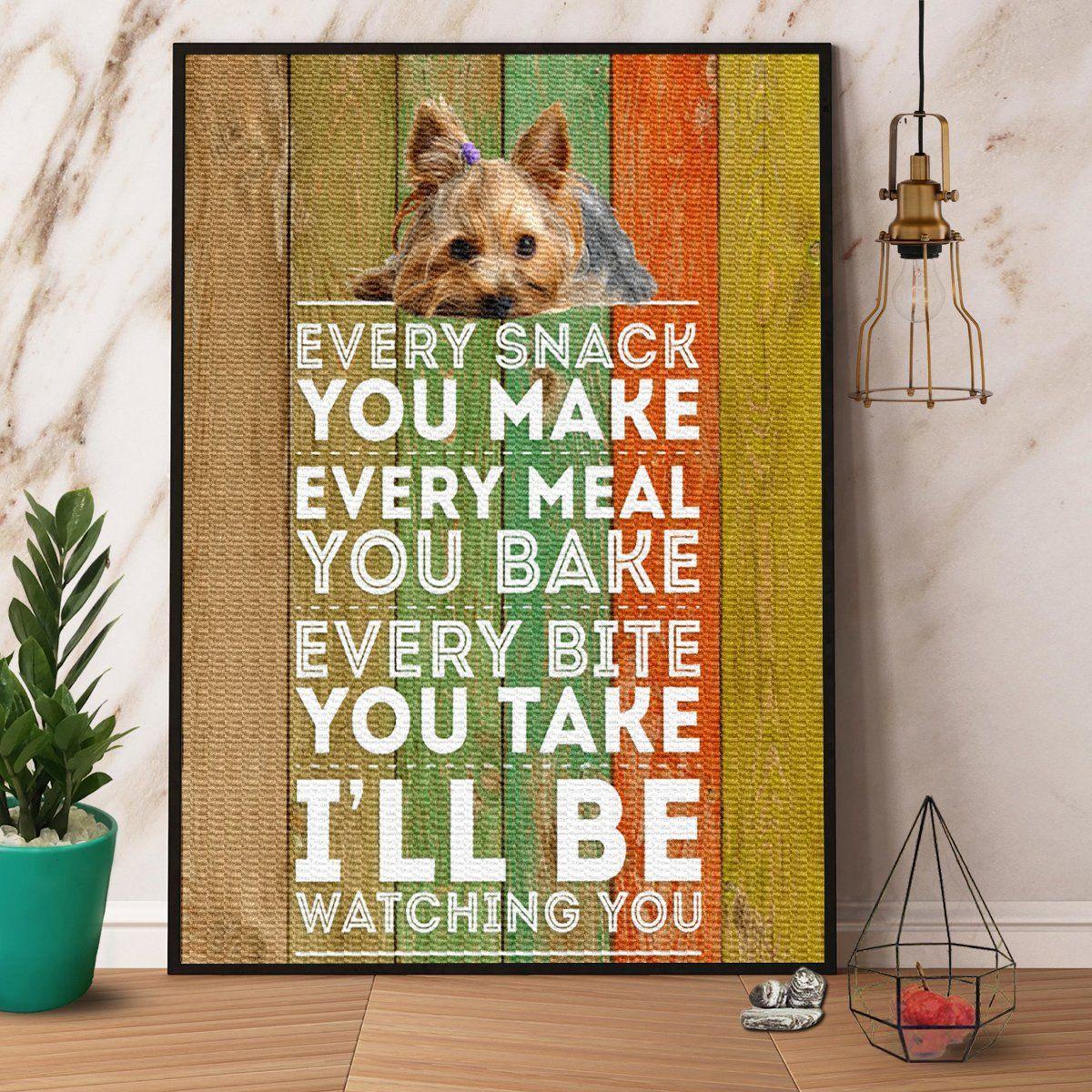 Yorkshire I’ll Be Watching - Matte Canvas, Wall Decor Visual Art - Perfect Gift For Yorkshire Terrier Owner, Breeder Or Yorkshire Terrier Groomer Who Loves This Breed