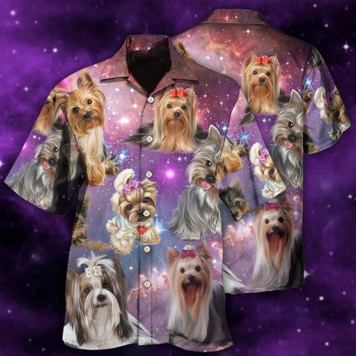Yorkshire Terrier Aloha Hawaii Shirt - Yorkie Mysterious Galaxy Hawaiian Shirt For Summer - Perfect Gift For Dog Lovers, Friend, Family