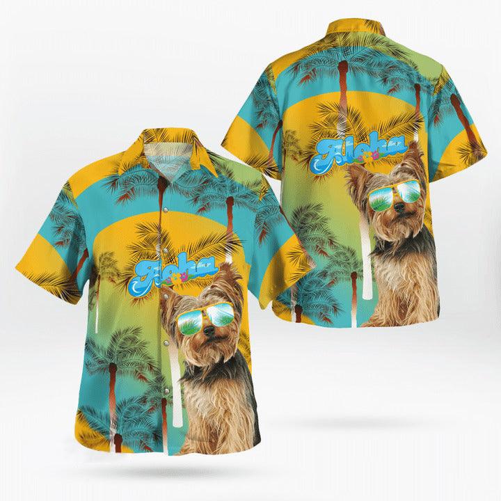 Yorkshire Terrier Aloha Hawaiian Shirt - Summer Beach Tropical Leaves Hawaiian Shirt For Summer - Perfect Gift For Dog Lovers Friend, Family - Image 2