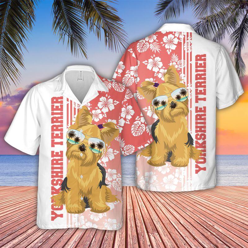 Yorkshire Terrier Dog Aloha Hawaiian Shirts For Summer, Yorkie Tropical Hawaiian Shirt For Men Women, Beachwear Gift For Dog Lovers, Dog Mom Dad - Image 2