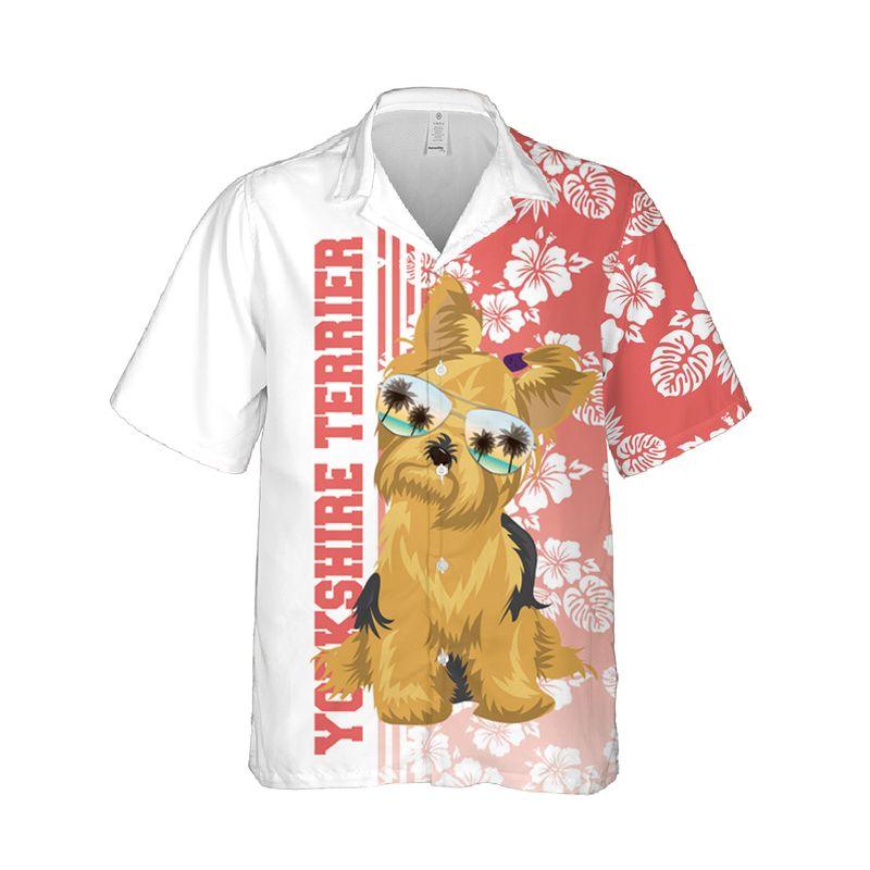 Yorkshire Terrier Dog Aloha Hawaiian Shirts For Summer, Yorkie Tropical Hawaiian Shirt For Men Women, Beachwear Gift For Dog Lovers, Dog Mom Dad - Image 4
