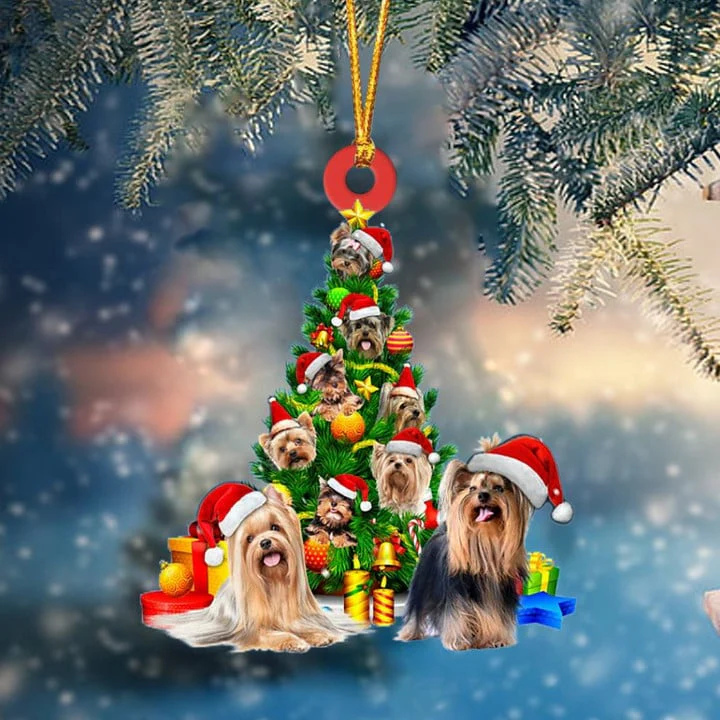 Yorkshire Terrier Dogs Christmas Tree Acrylic Ornament, Dog Gifts For Decor Home, Christmas Gift For Dog Lovers, Dog Owners - Image 2