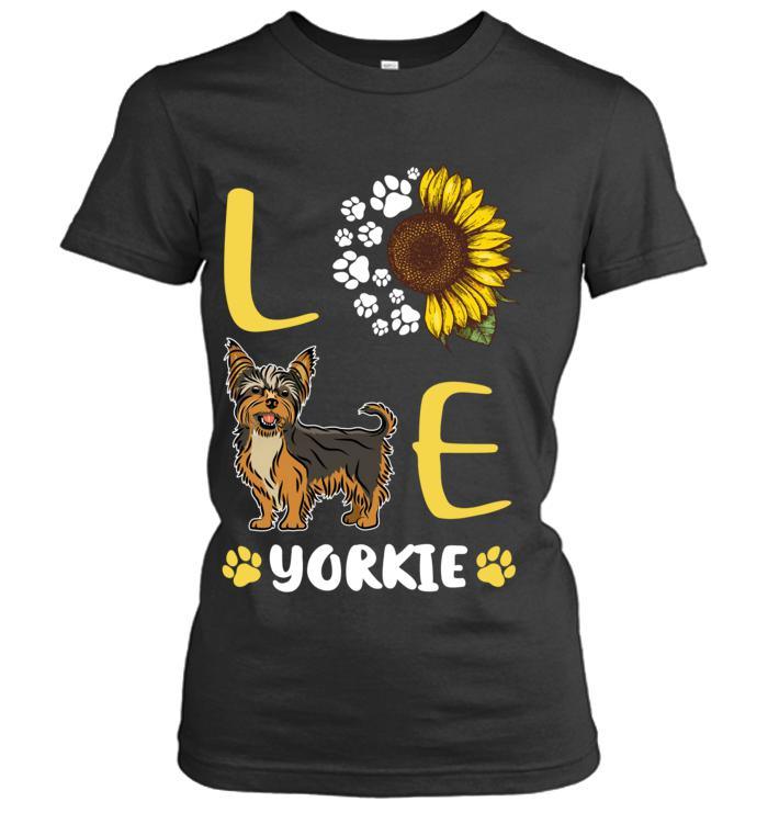 Yorkshire Yorkie Women's T Shirt - Love Yorkie With Sun Flower Women T Shirt - Gift for Dog Lovers, Mother, Family, Friends