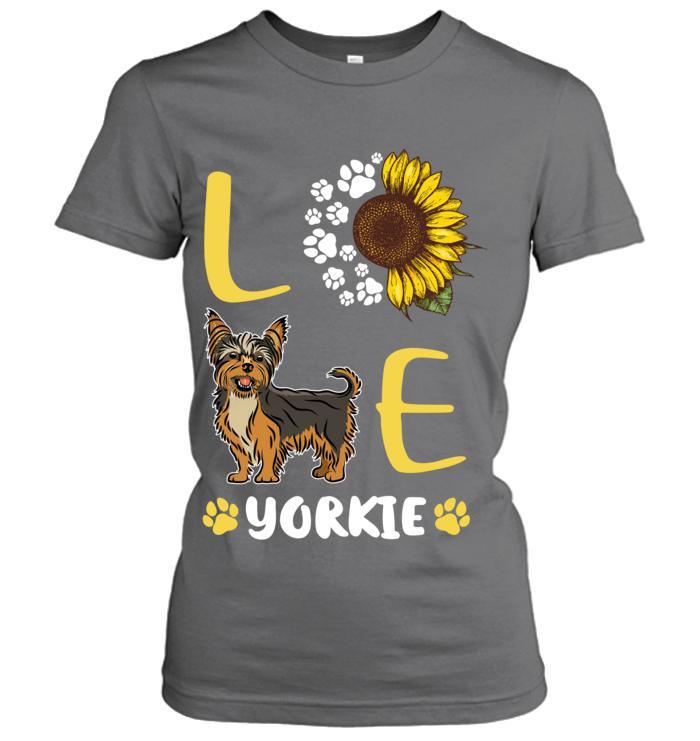 Yorkshire Yorkie Women's T Shirt - Love Yorkie With Sun Flower Women T Shirt - Gift for Dog Lovers, Mother, Family, Friends - Image 2