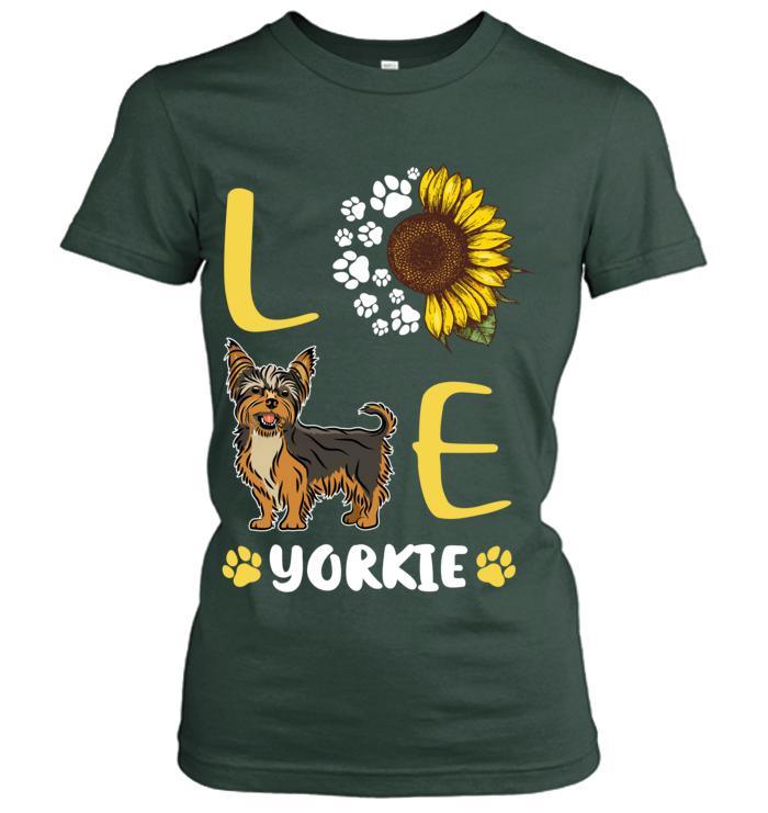 Yorkshire Yorkie Women's T Shirt - Love Yorkie With Sun Flower Women T Shirt - Gift for Dog Lovers, Mother, Family, Friends - Image 3