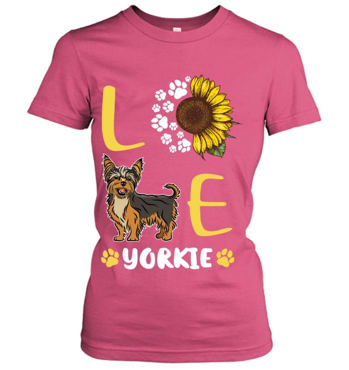 Yorkshire Yorkie Women's T Shirt - Love Yorkie With Sun Flower Women T Shirt - Gift for Dog Lovers, Mother, Family, Friends - Image 4